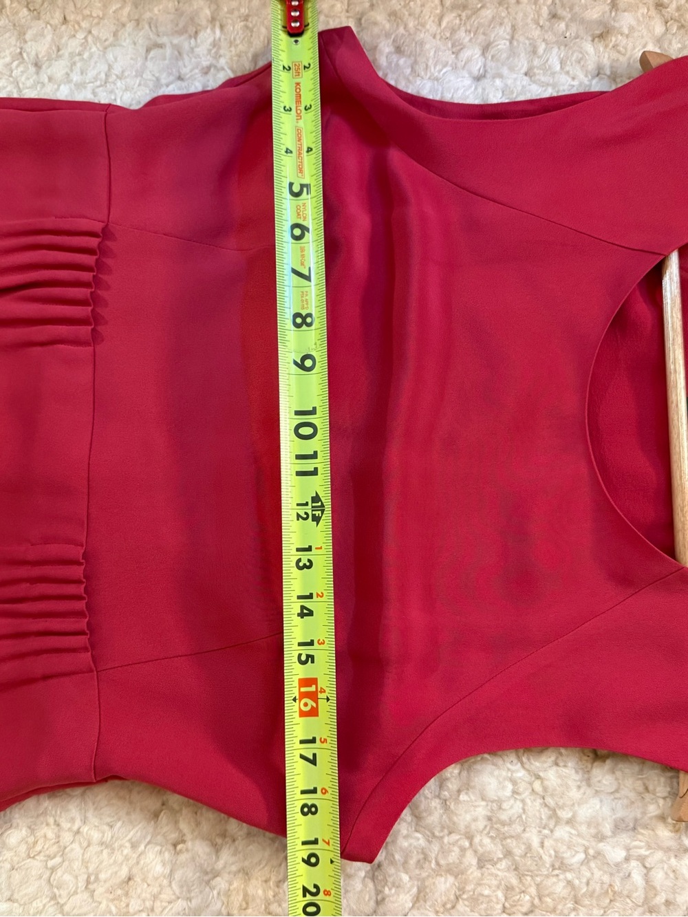 Theory Shyann 100% Silk Dress sleeveless pintuck pleated waist pink red size 10 - Picture 9 of 11